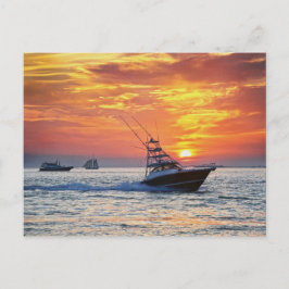 Schlüsselfischen im Westen bei Sonnenuntergang Postkarte