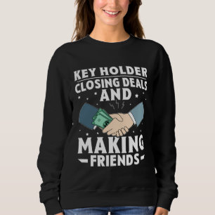 Schlüsselinhaber schließt Geschäfte ab und macht F Sweatshirt