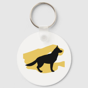 Schlüsselkette der deutschen Shephard-Silhouette Schlüsselanhänger