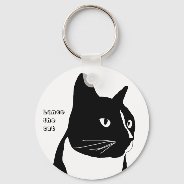 Schlüsselkette der Tuxedo-Katze Schlüsselanhänger (Vorderseite)