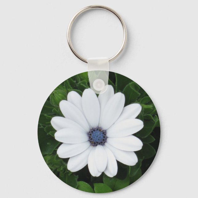Schlüsselkette der weißen Blume Schlüsselanhänger (Vorderseite)