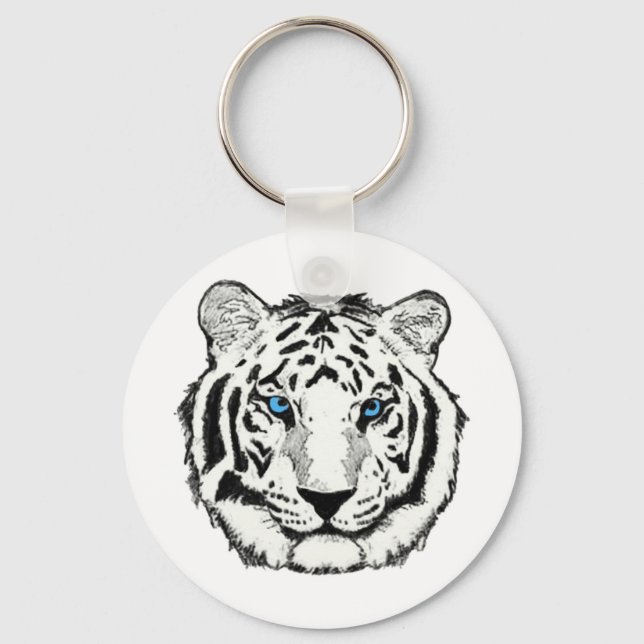 Schlüsselkette des weißen Tigers Schlüsselanhänger (Vorderseite)