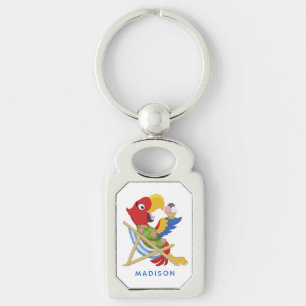 Schlüsselkette für Beach Macaw individuelle Name Schlüsselanhänger
