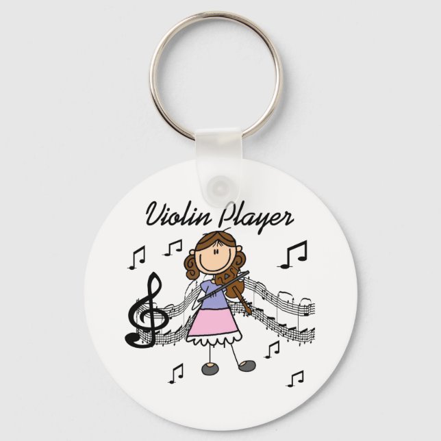 Schlüsselkette für brünette Violine Schlüsselanhänger (Vorderseite)