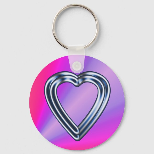 Schlüsselkette für Chrome-Herz Schlüsselanhänger (Vorderseite)