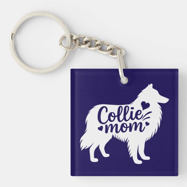 Schlüsselkette für Collie Mama Schlüsselanhänger (Vorderseite)