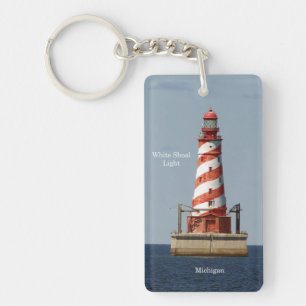 Schlüsselkette für das Rechteck "White Shoal Light Schlüsselanhänger
