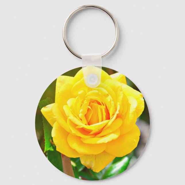 Schlüsselkette für Gelbe Rose Schlüsselanhänger (Vorderseite)