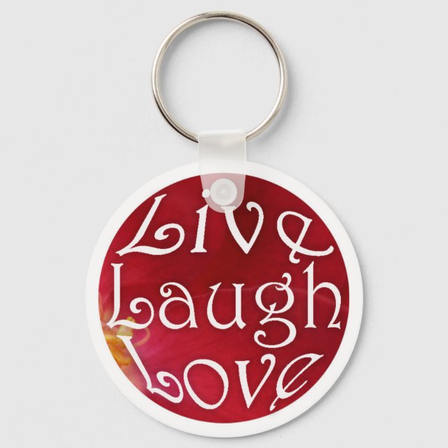 Schlüsselkette für Live-Laugh-Liebe in Rot Schlüsselanhänger (Vorderseite)