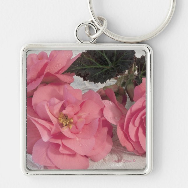 Schlüsselkette für rosa Begonias Schlüsselanhänger (Vorne)