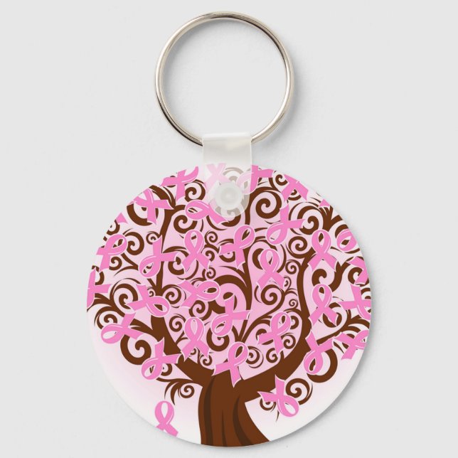 Schlüsselkette für rosa Brustkrebs Schlüsselanhänger (Vorderseite)