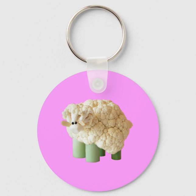 Schlüsselkette für rosa Schafe Schlüsselanhänger (Vorderseite)