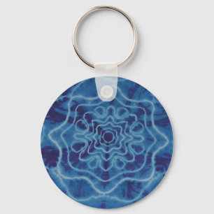 Schlüsselkette für trippy Blue Star-Gefärbte Krawa Schlüsselanhänger