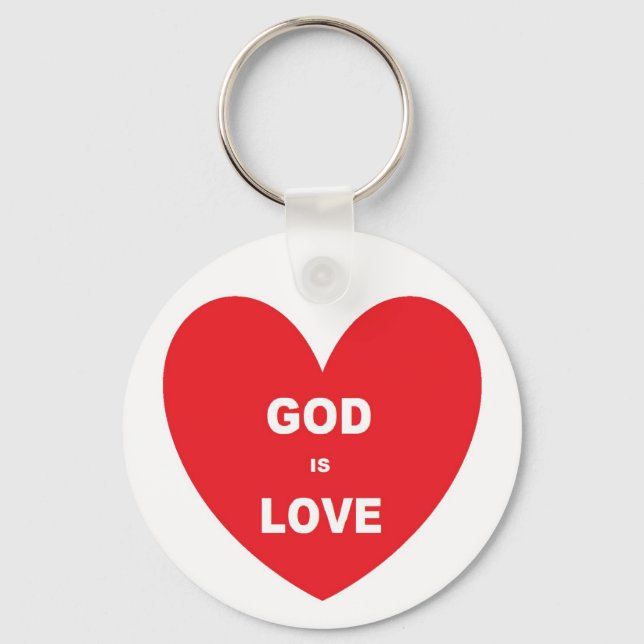 Schlüsselkette Gott ist Liebe Rotes Herz Schlüsselanhänger (Vorderseite)