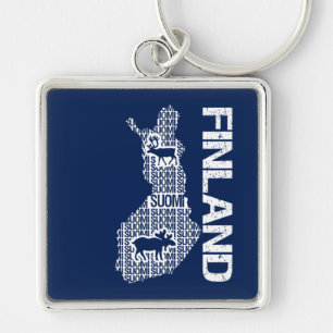 Schlüsselkette kundengerechter FINNLAND-KARTE Schlüsselanhänger