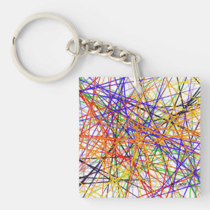 Schlüsselkette mit abstrakten farbigen Linien Schlüsselanhänger