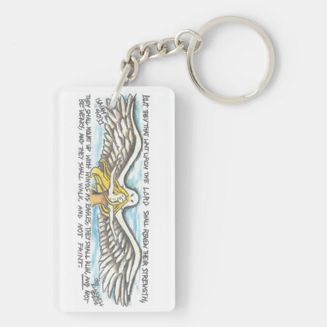 Schlüsselkette mit aufmunternder Schrift Schlüsselanhänger (Rückseite)