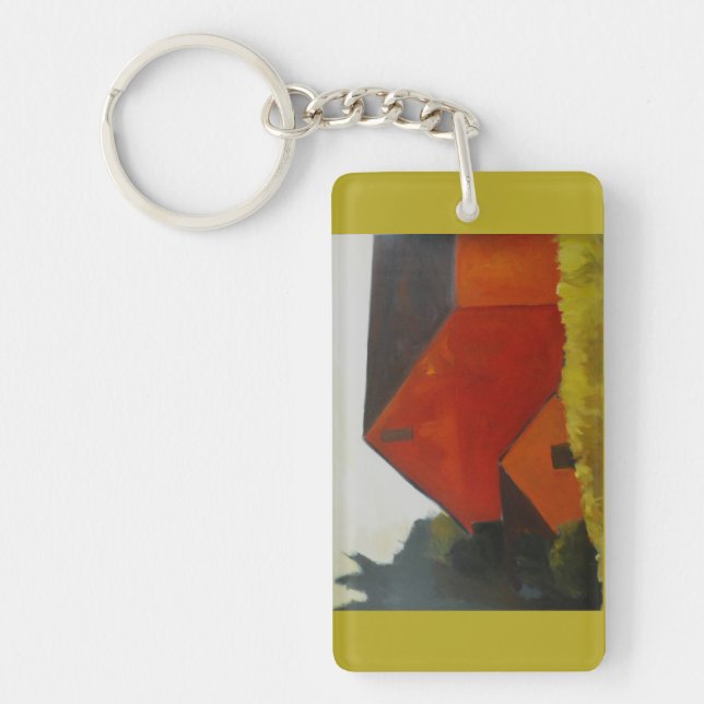 Schlüsselkette mit roter Scheune Schlüsselanhänger (Vorderseite)