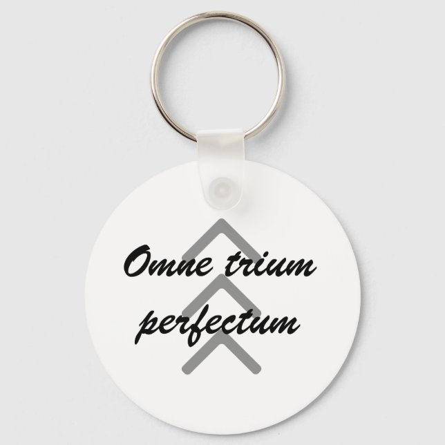 Schlüsselkette "Omne trium perfect tum" Schlüsselanhänger (Vorderseite)