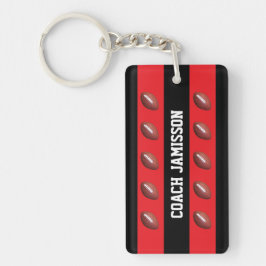 Schlüsselkette, Rot Schwarz, Name, Fußballtrainer/ Schlüsselanhänger