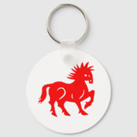 Schlüsselkette: Rotes Pferd Chinesischer Zodiac