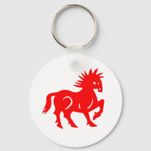 Schlüsselkette: Rotes Pferd Chinesischer Zodiac Schlüsselanhänger