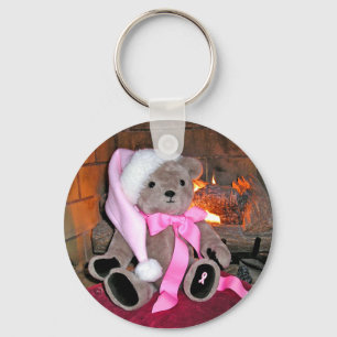 Schlüsselkette Teddy Bear Pink Weihnachtsmannmüt Schlüsselanhänger