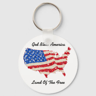 Schlüsselkette USA Flaggen Gott segne Amerika Schlüsselanhänger