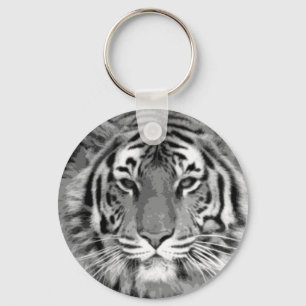 Schlüsselketten für schwarze und weiße Tiger Schlüsselanhänger