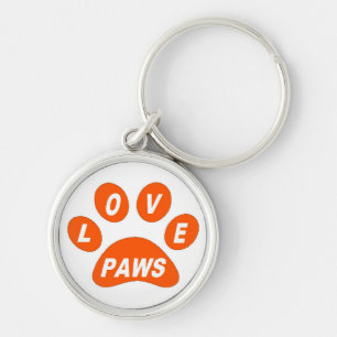 Schlüsselketten-Liebe auf Paws Orange Schlüsselanhänger