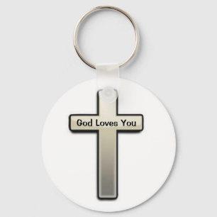 Schlüsselketten-Silber-Kreuz-Gott-Lieben Sie Schlüsselanhänger