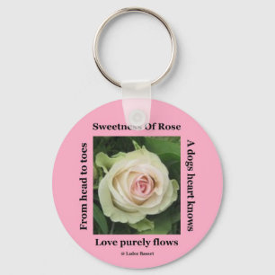 Schlüsselkettenpoetische Rose auf Rosa von Ladee B Schlüsselanhänger