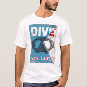 Schlüssellargo-Vintage Sporttauchen-Maske T-Shirt