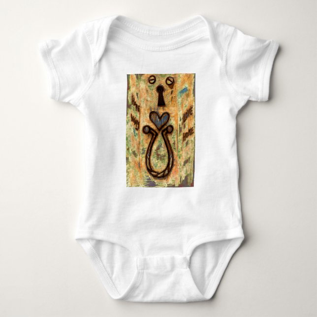 Schlüsselloch & Herz Baby Strampler (Vorderseite)