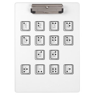 Schlüsselnummern des Braille-Computers Klemmbrett