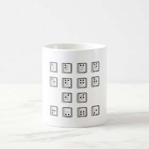 Schlüsselnummern für Braille-Computer Kaffeetasse