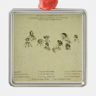 Schlüsselplatte zum Porträt der Königsfamilie b Silbernes Ornament