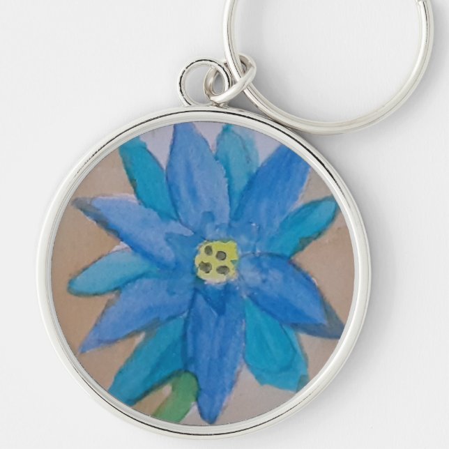 Schlüsselring für die blaue Blume Schlüsselanhänger (Vorne)