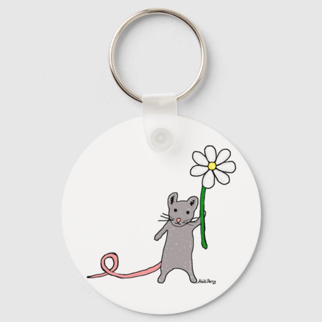 Schlüsselring für niedliche Maus und Blume Schlüsselanhänger (Vorderseite)