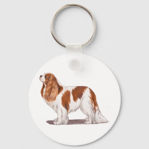 Schlüsselring: Unbekümmerter König Charles Spaniel Schlüsselanhänger