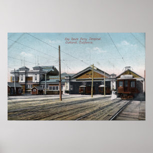 Schlüsselroute Fährterminal und Eisenbahn Poster