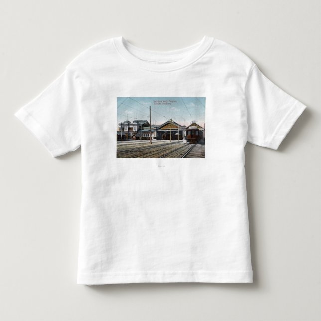 Schlüsselweg-Fährhafen und Eisenbahn Kleinkind T-shirt (Vorderseite)