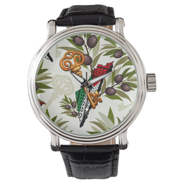 Schlüsselzeichen des Rückkehrrechts Palästinas Armbanduhr (Vorderseite)