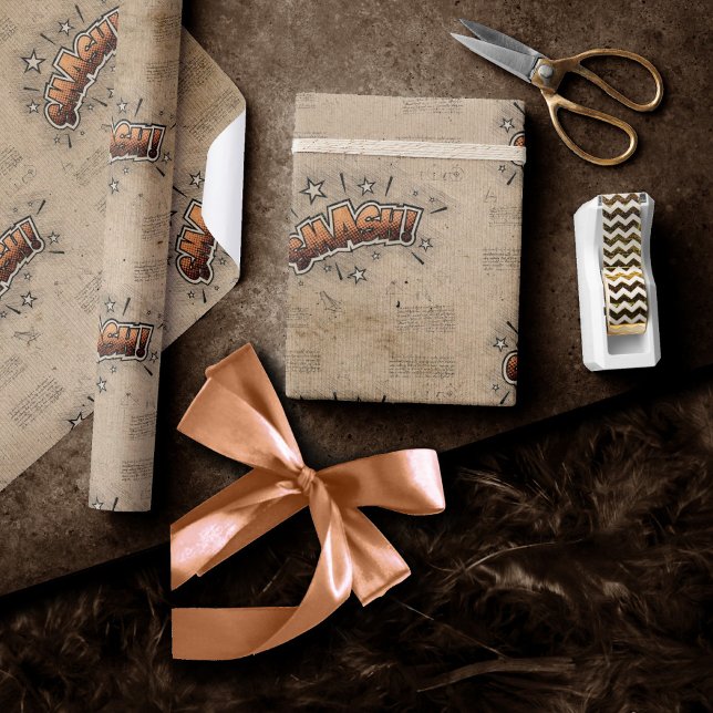 SCHMACH! Vintages Comic Buch Steampunk Pop Kunst Geschenkpapier (Von Creator hochgeladen)