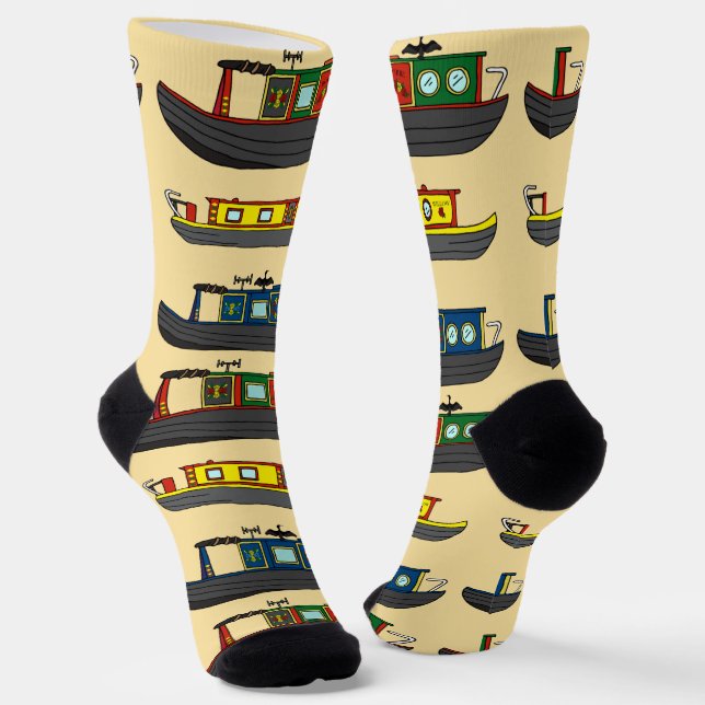 Schmalboot-Besitzer mit gemustertem Kanalboot Socken (Gewinkelt)