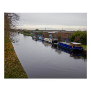 Schmalboote auf dem Knottingley and Goole Canal Poster