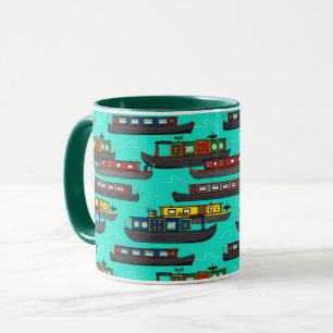 Schmalboote und Kanalboote gemustert Tasse