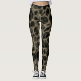 Schmale beige Streifen und seltsame dunkle Kreise Leggings