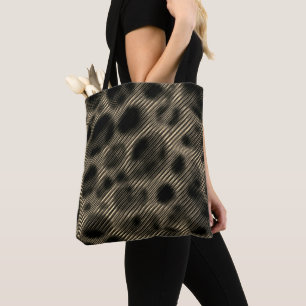 Schmale beige Streifen und seltsame dunkle Kreise Tasche