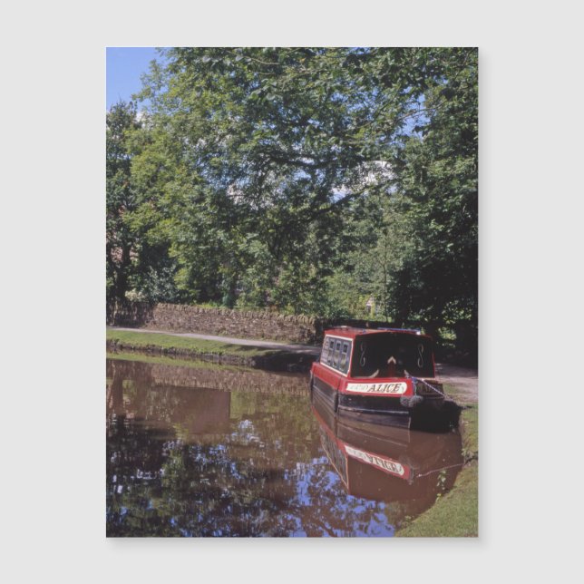 Schmale Boote Peak Forest Canal Marple Magnetkarte (Vorderseite)